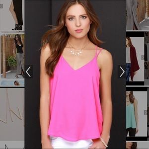 Forever 21 Pink Spaghetti Straps Top Blouse S